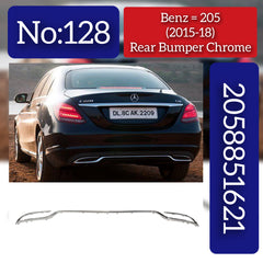 Rear Bumper Chrome 2058851621 Compatible With Mercedes-Benz C-Class W205 (2015-2018) Tag No.128