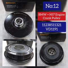 Belt Pulley VD1191 11238511321 Compatible With BMW 7 (F01, F02, F03, F04) (CONTINENTAL)