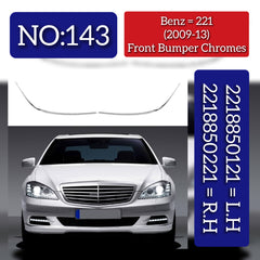 Front Bumper Chrome Left 2218850121 & Right 2218850221 Compatible With MERCEDES BENZ S-CLASS W221 2009-2013 Tag No.143