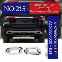 Tailpipe Bright Frame Exhaust Cover Left 1678856900 & Right 1678857000 Compatible With Mercedes Benz GLE W167 & GLS W167 & GLC X253 2020-2024 Tag No.215