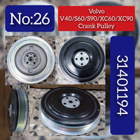 Crankshaft Pulley 31401194 & 31316097 & 32249369 Compatible With Volvo XC60/S60/S90 Tag No.26