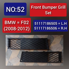Front Bumper Grille Left 51117186505 & Right 51117186506 Compatible With BMW 7 Series (F01, F02, F03, F04) 20008-2012 Tag-BG-52