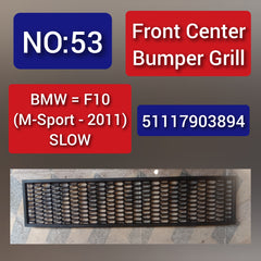 Front Middle Bumper Lower Center Mesh Bezel Grille 51117903894 Compatible With BMW 5 Series (F10) 2011Tag-BG-53