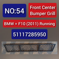 Front Middle Bumper Lower Center Mesh Bezel Grill 51117285950 Compatible With BMW 5 Series (F10) 2011 Tag-BG-54