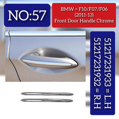 Front Door Chrome Left 51217231933 & Right 51217231932 Compatible With BMW 5 Series (F10) & 5 Gran Turismo (F07) & 7 Series (F01, F02, F03, F04) Tag No.57