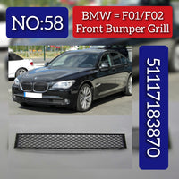 Front Middle Bumper Lower Center Mesh Bezel Grille 51117183870 Compatible With BMW 7 Series (F01, F02, F03, F04) Tag-BG-58