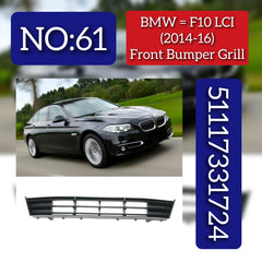Front Middle Bumper Lower Center Mesh Bezel Grille 51117331724 7331724 Compatible With BMW 5 Series F10 LCI 2014-2016 Tag-BG-61