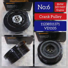 Belt Pulley VD1105 11237788611 Compatible With BMW 3 Convertible (E93), 5 (E60), 7 (E65, E66, E67), X5 (E70), X6 (E71, E72) (CONTINENTAL)