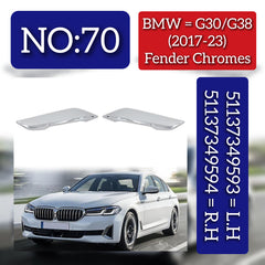 Fender Chrome Left 51137349593 & Right 51137349594 Compatible With BMW 5 Series (G30, F90) (2017-2023) Tag No.70