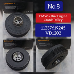 Belt Pulley VD1202 Compatible With BMW 1 (F21), 3 (F30, F80), 3 Gran Turismo (F34), 5 (F10), 5 (G30, F90), X3 (F25), X3 (G01, F97, G08), X4 (G02, F98) (CONTINENTAL)