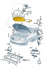 Bonnet Hood Sheild 5E0863831 Compatible With SKODA OCTAVIA III (5E3, NL3, NR3) (2013-2017) Tag No.1