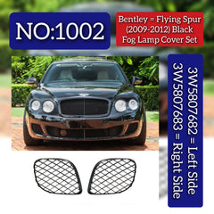 Black Fog Lamp Cover Set Left 3W5807682 & Right 3W5807683 Compatible With Bentley Flying Spur (2009-2012) Tag No.1002