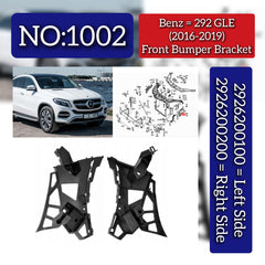 Front Bumper Bracket Left 2926200100 & Right 2926200200 Compatible With Mercedes Benz (W292) GLE-Class (2016-2019) Tag No.1002