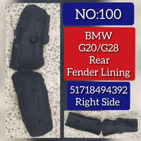 Rear Wheel Fender Liner Left 51718494391 & Right 51718494392 Compatible With BMW 3 Series G20 G28 (2020) Tag No.99,100