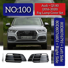 Fog Lamp Cover Left 80D807679J & Right 80D807680J Compatible With Audi Q5 80 (2016-2020) Tag No.100