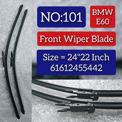 Front Wiper Blade Set (24'22 Inch) 61612455442 61610431438 61610431463 61612455442 61617066331 61617066332 Compatible with BMW 5-Series E60 Tag No.101
