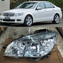 Headlight Headlamp Left & Right (Helogen) (Without Blaster) Compatible With MERCEDES-BENZ C-CLASS (W204) (2006-2010)