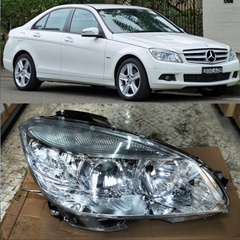 Headlight Headlamp Left & Right (Helogen) (Without Blaster) Compatible With MERCEDES-BENZ C-CLASS (W204) (2006-2010)
