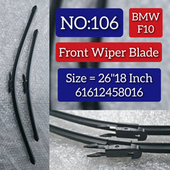 Front Wiper Blade Set (26'18 Inch) 61612458016 Compatible with BMW 5 Series F10 Tag No.106