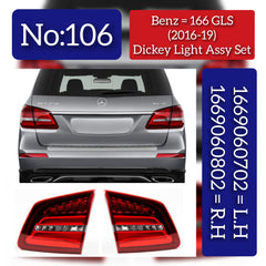 Dickey Light Assy Set Left 1669060702 & Right 1669060802 Compatible With Mercedes Benz GL/GLS-Class (W166) (2016-2019) Tag No.106