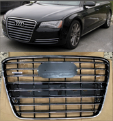 Show Grill Compatible With Audi A8 D4(2011-14) Original Silver Chrome