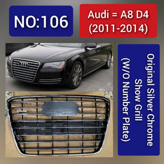 Show Grill Compatible With Audi A8 D4(2011-14) Original Silver Chrome