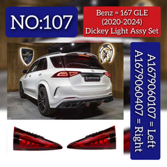 Dickey Light Assy Set Left A1679060107 & Right A1679060207 Compatible With Mercedes Benz 167 GLE (2020-2024) Tag No.107