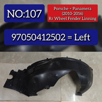 Rear Left Fender Linning 97050412502 Compatible With Porsche Panamera (2010-2013) Tag No.107