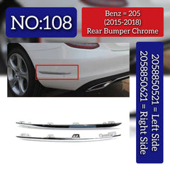 Rear Bumper Chrome Left 2058850521 & Right 2058850621 Compatible With MERCEDES BENZ C-CLASS W205 Tag No.108
