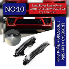 Fog Lamp Right LR098340 & Left LR098343 LR142091 Compatible With Land Rover Range Rover Sport - L494 & Land Rover Range Rover Vogue - L405 (2018-2022) Tag No.10