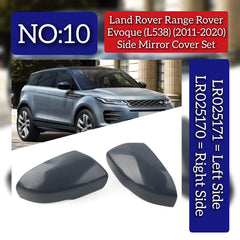 Side Mirror Cover Set Right LR025170 & Left LR025171 Compatible With Land Rover Range Rover Evoque - L538 (2011-2020) Tag No.10