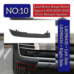 Front Bumper Spoilers Right LR098434 & Left LR098435 Compatible With Land Rover Range Rover Vogue - L405 (2018-2022) Tag No.10