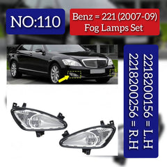Fog Lamp Compatible With MERCEDES-BENZ S-CLASS W221 (2007-2009) Fog Lamp Left 2218200256 & Right 2218200156 A2218200156