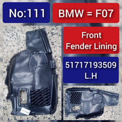 Front Left Fender Liner 51717193509 Compatible With BMW 5 Series GT F07
