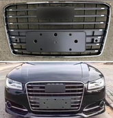 Show Grill Compatible With Audi A8 D4(2015-18) Original Silver Chrome