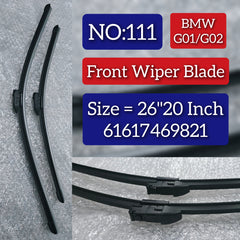Front Wiper Blade Set (26'20 Inch) 61617469821 Compatible with BMW X3 G01 & X4 G02 Tag No.111