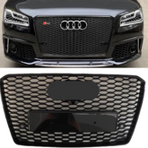 Show Grill Compatible With Audi A8 D4(2015-18) RS4 Black Chrome
