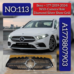 Show Grill With Camera Hole 1778807903 1778807903B Compatible With Mercedes-Benz A-CLASS W177 (2019-2023) Tag No.113