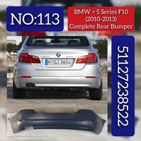 Complete Rear Bumper 51127238522 Compatible With BMW 5 (F10) (2010-2013) Tag No.113