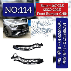 Front Bumper Grills Left 1678852710 Right 1678852810 Compatible With Mercedes-Benz GLE Class W167 (2020-2025) Tag No.114