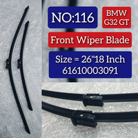 Front Wiper Blade Set (26'18 Inch) 61610003091 61612147361 61612147365 61612219148 61612349871 Compatible with 6-SeriesG32 GT Tag No.116