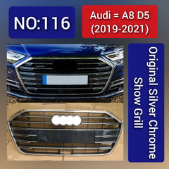 Show Grill Compatible With Audi A8 D5(2019-2021) Original Silver Chrome Tag No.116