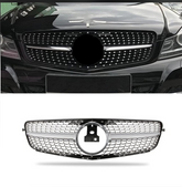 Diamond Silver Show Grill Compatible With Mercedes Benz C-CLASS 204 T-2 (2007-2014) Tag-SG-5