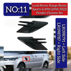 Fender Chrome Set Right LR098787 & Left LR098791 Compatible With Land Rover Range Rover Sport - L494 (2018-2022) Tag No.11