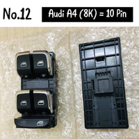 Audi A4 8K 10-Pin Window Black Switch Compatible with A4 8K/Q5/A5 8K0959851 8U0959851 8K0959851F Tag-SW-12
