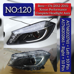 Complete Headlight Assembly (Xenon Performance) Left A1768202761 & Right A1768202861 Compatible With Mercedes Benz A-Class (W176) (2012-2015) Tag No.120