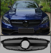 Show Grill Compatible With Mercedes Benz C-Class W205 Black Chrome (2014-2019) Tag 65