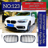Outer Chrome Show Grill Left 51137371685 & Right 51137371686 Compatible With BMW 1 Series (F20) (2015-2017) Tag No.123