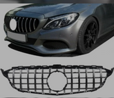 Show Grill Compatible With Mercedes Benz C-Class W205Silver Chrome (2014-2019) Tag 123