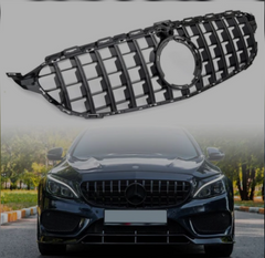 Show Grill Compatible With Mercedes Benz C-Class W205 Black Chrome With Camera (2014-2019) Tag 64
